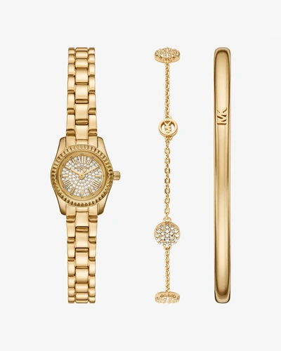 Женские часы Michael Kors Petite Lexington с паве, комплект с украшениями