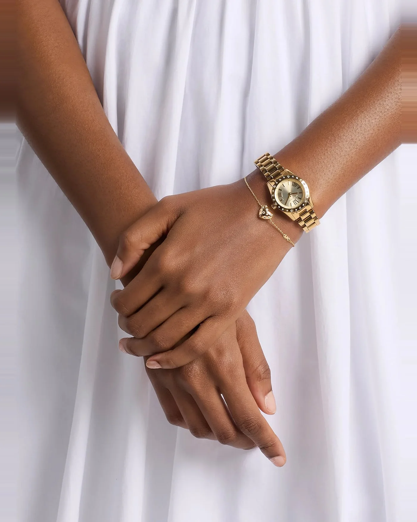 Комплект Michael Kors Petite Lexington: часы с паве и браслет-сердечко — 6