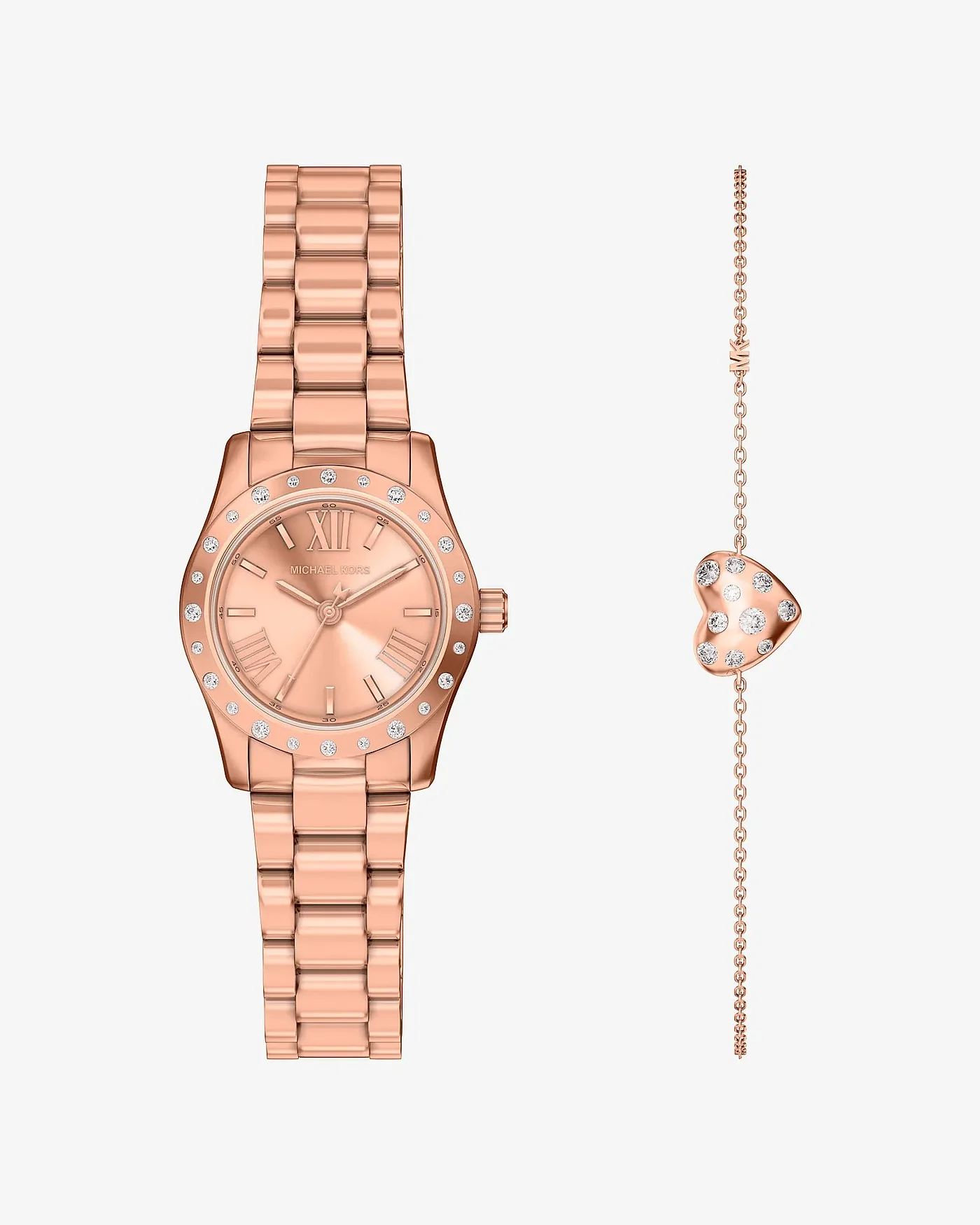 Комплект Michael Kors Petite Lexington с паве: часы и браслет-сердце — 1