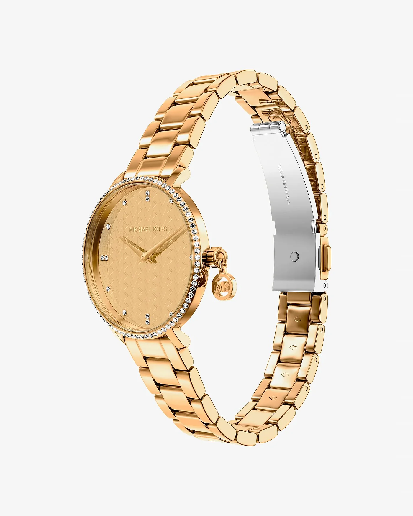 Часы Michael Kors Mini Pyper с паве золотистого цвета — 5