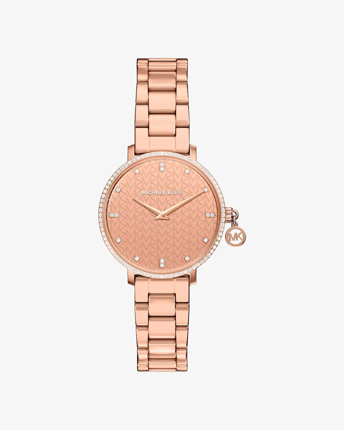 Часы Michael Kors Mini Pyper с паве в оттенке розового золота — 1