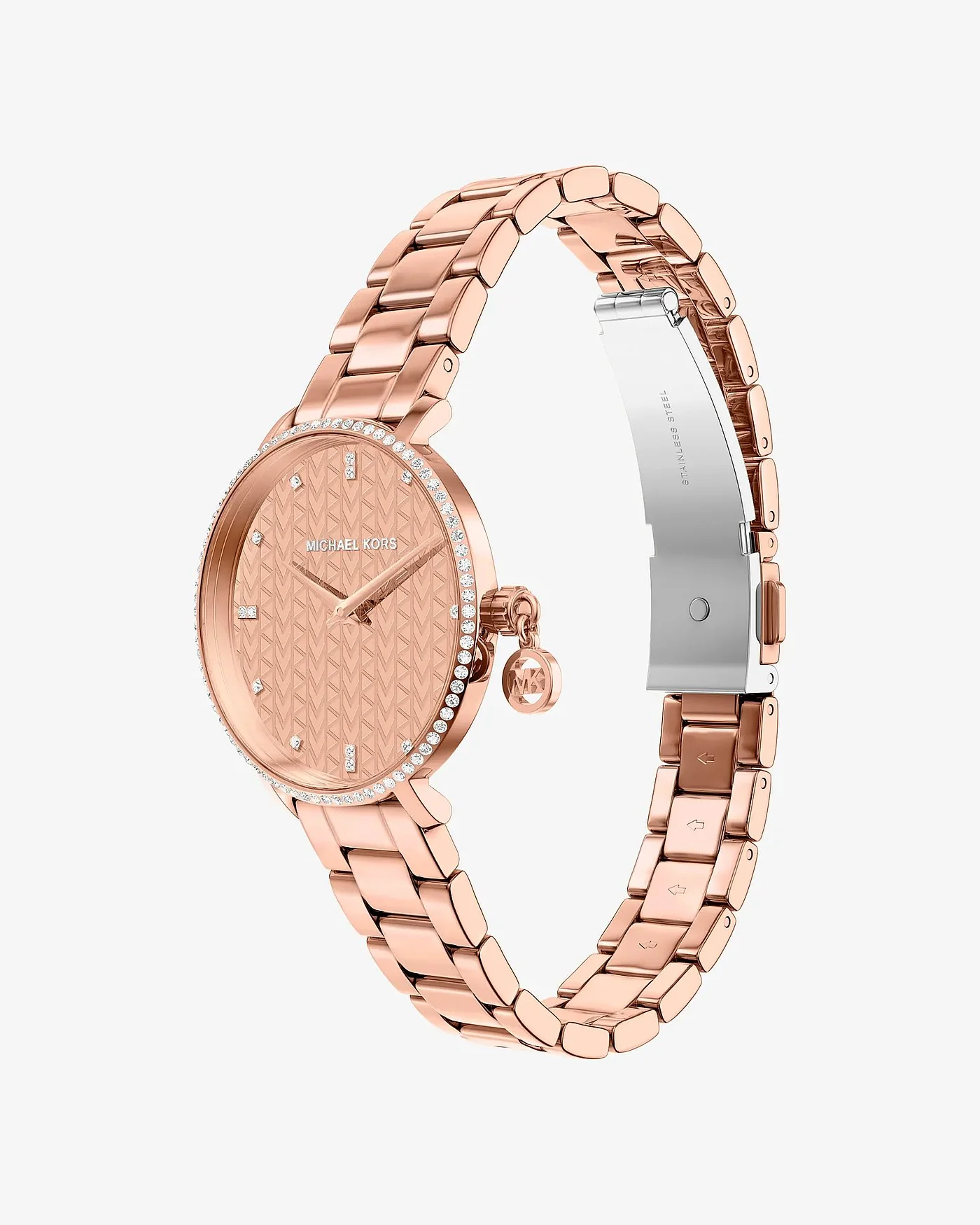 Часы Michael Kors Mini Pyper с паве в оттенке розового золота — 5