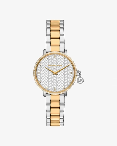 Часы Michael Kors Mini Pyper с паве, двухцветные