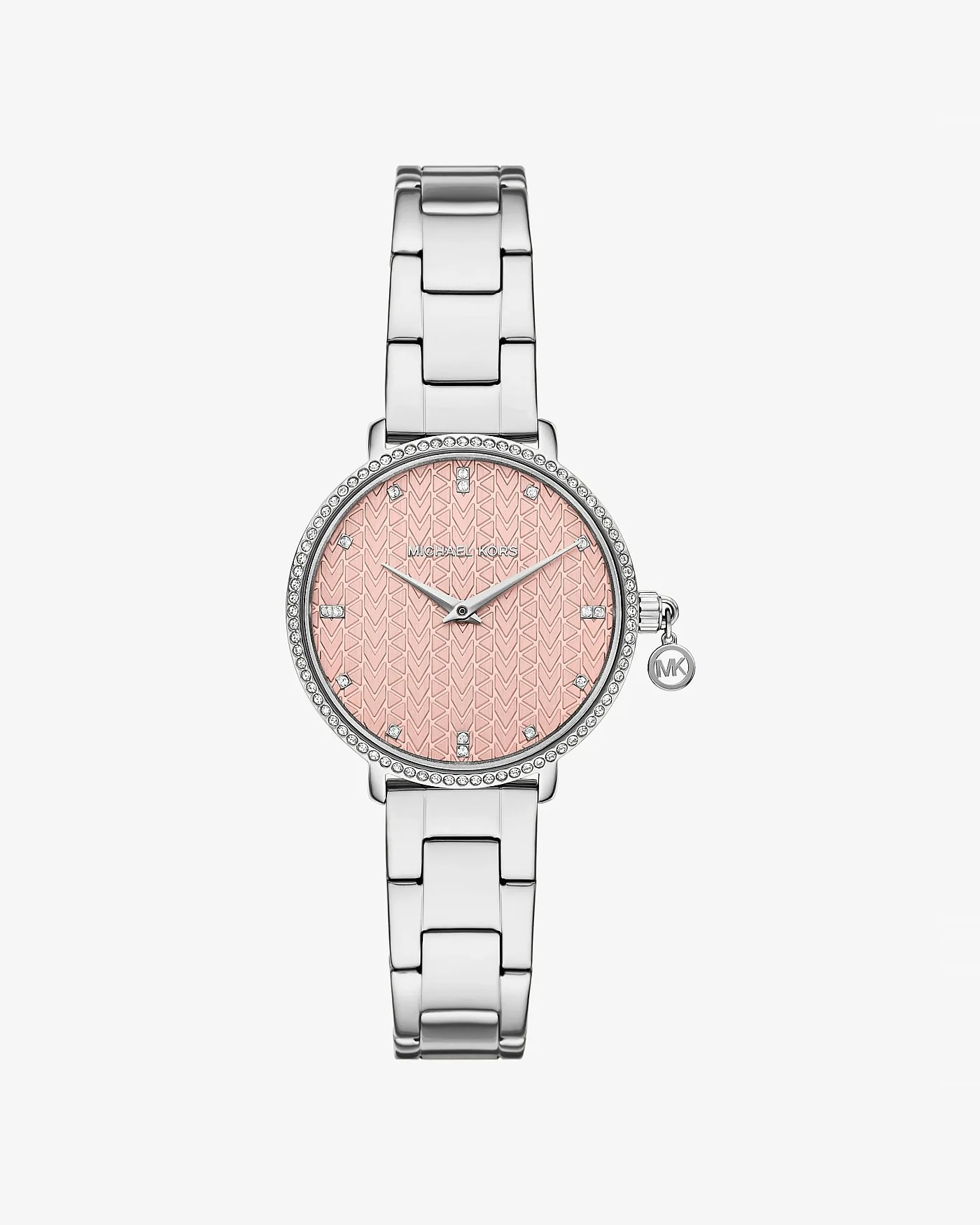 Часы Michael Kors Mini Pyper с паве, серебристые — 1