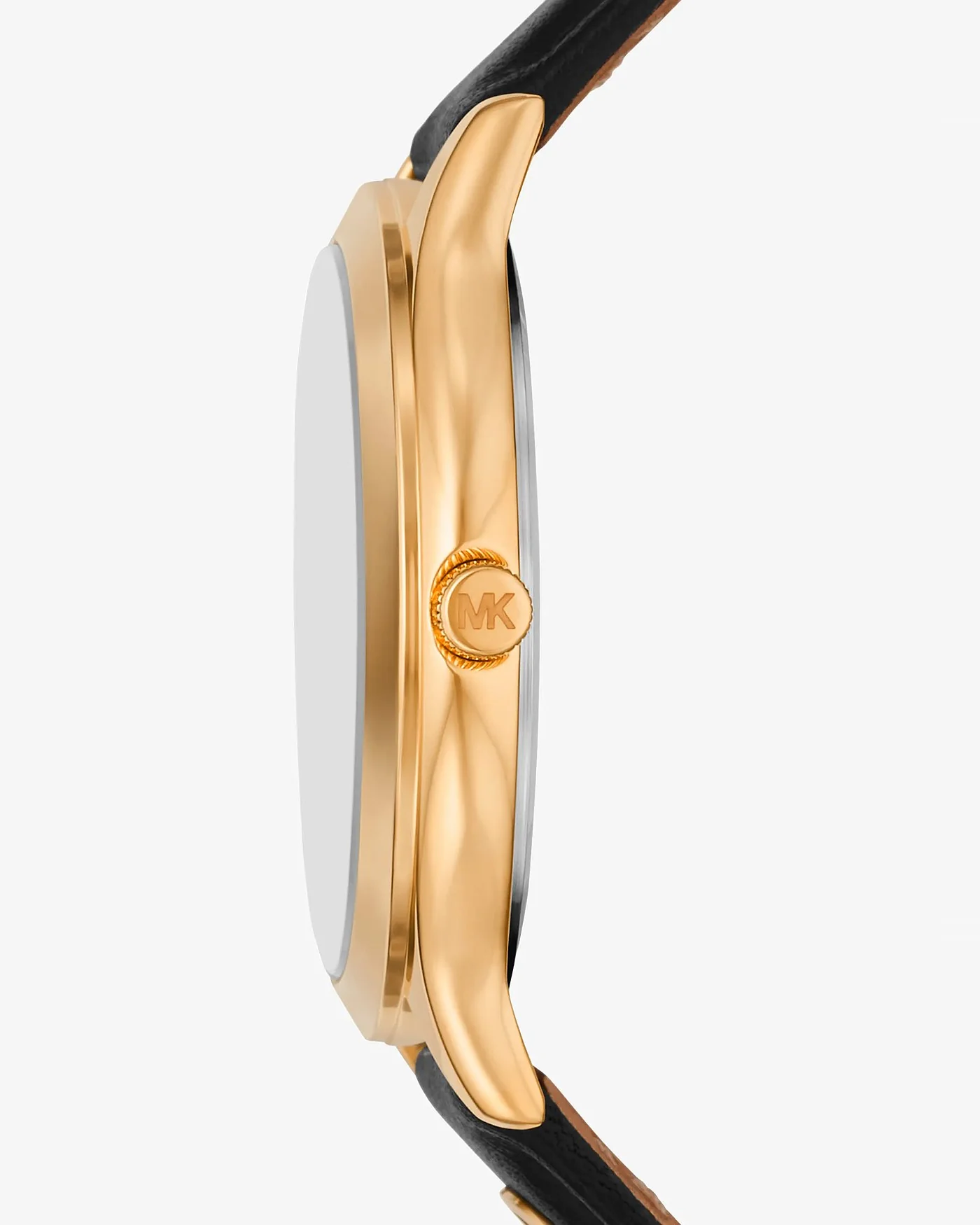 Часы Michael Kors Slim Runway с кожаным ремешком чёрного цвета — 2