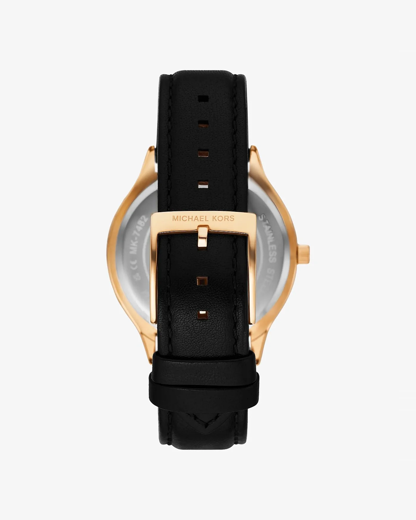 Часы Michael Kors Slim Runway с кожаным ремешком чёрного цвета — 3
