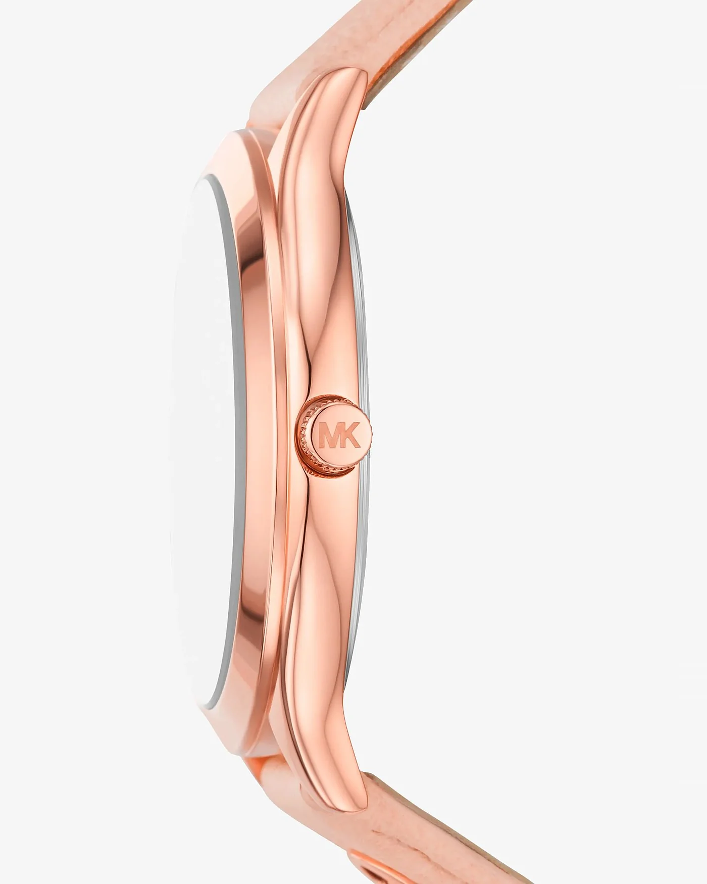 Женские часы Michael Kors Slim Runway с корпусом цвета розового золота и розовым кожаным ремешком — 2
