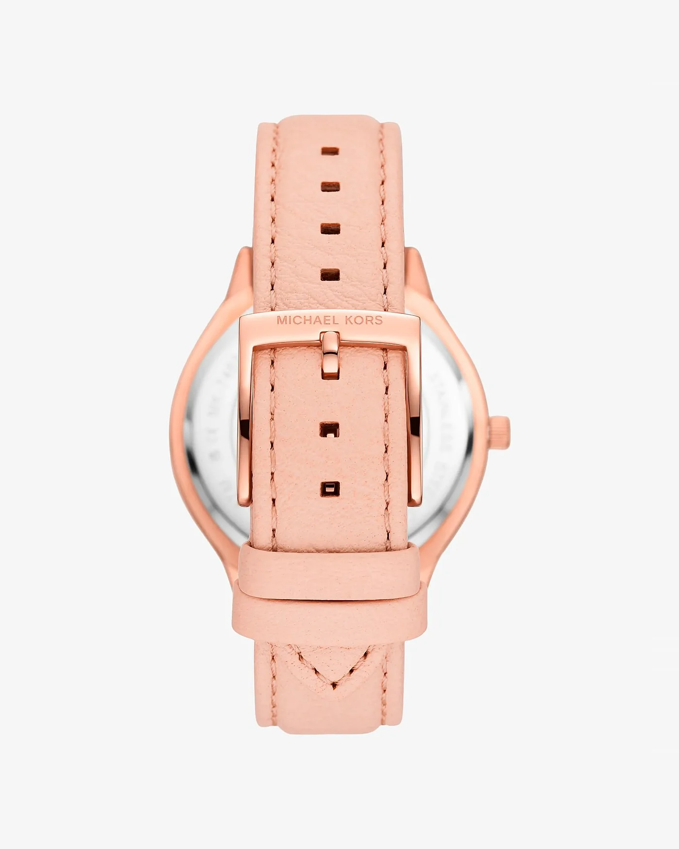 Женские часы Michael Kors Slim Runway с корпусом цвета розового золота и розовым кожаным ремешком — 3