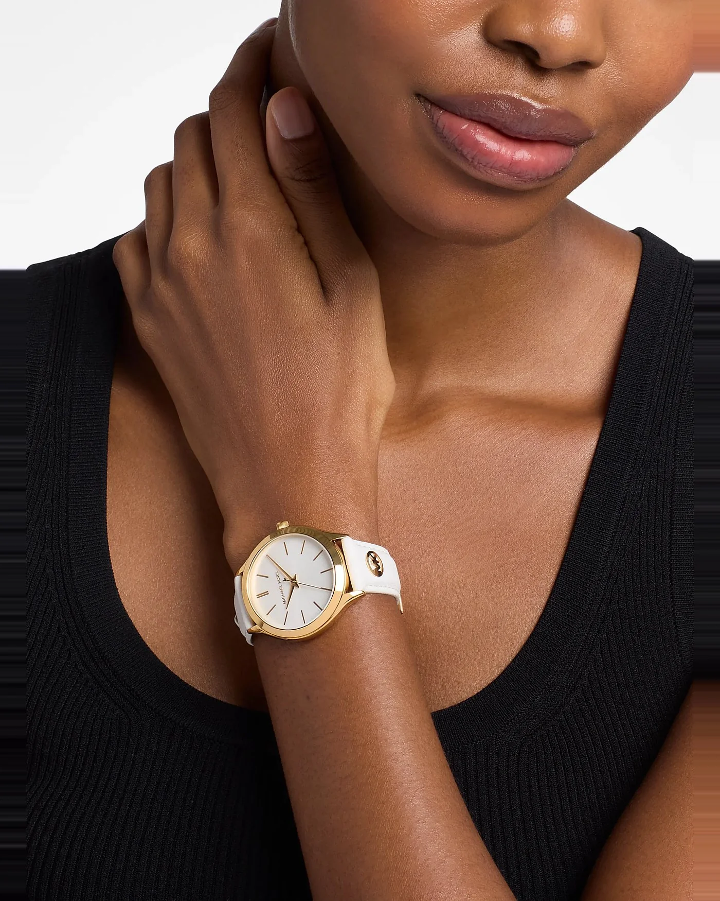 Женские часы Michael Kors Slim Runway с кожаным ремешком — 4