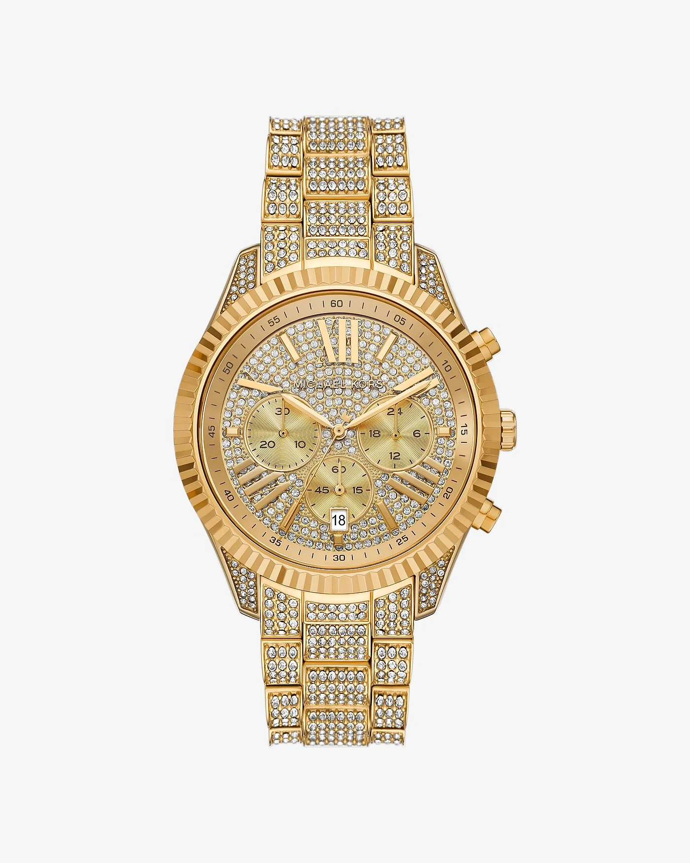 Женские часы Michael Kors Oversized Lexington золотистого цвета с паве — 1