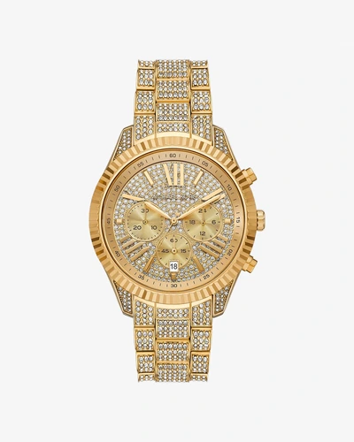 Женские часы Michael Kors Oversized Lexington золотистого цвета с паве