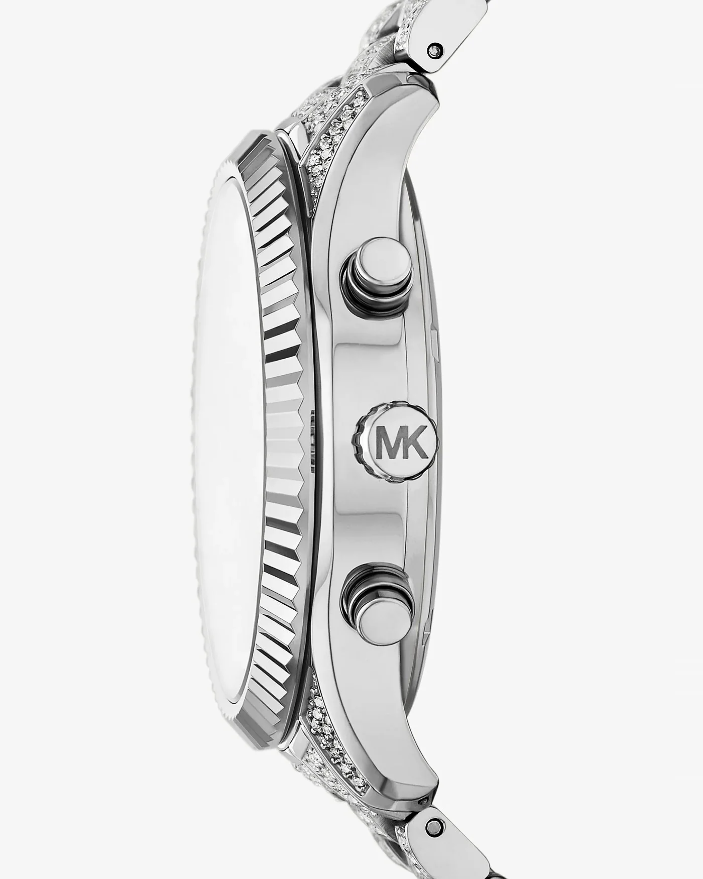 Часы Michael Kors Oversized Lexington с паве серебристого цвета — 2