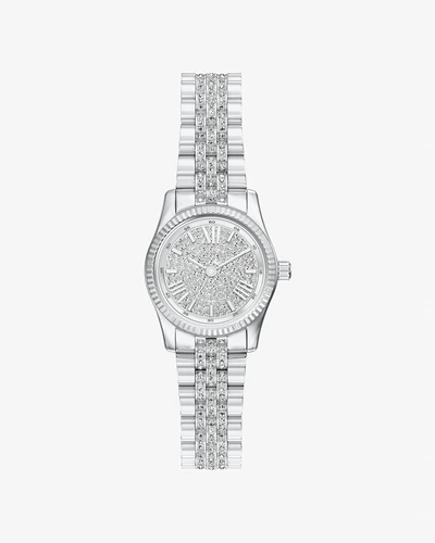 Женские часы Michael Kors Petite Lexington серебристого цвета с паве