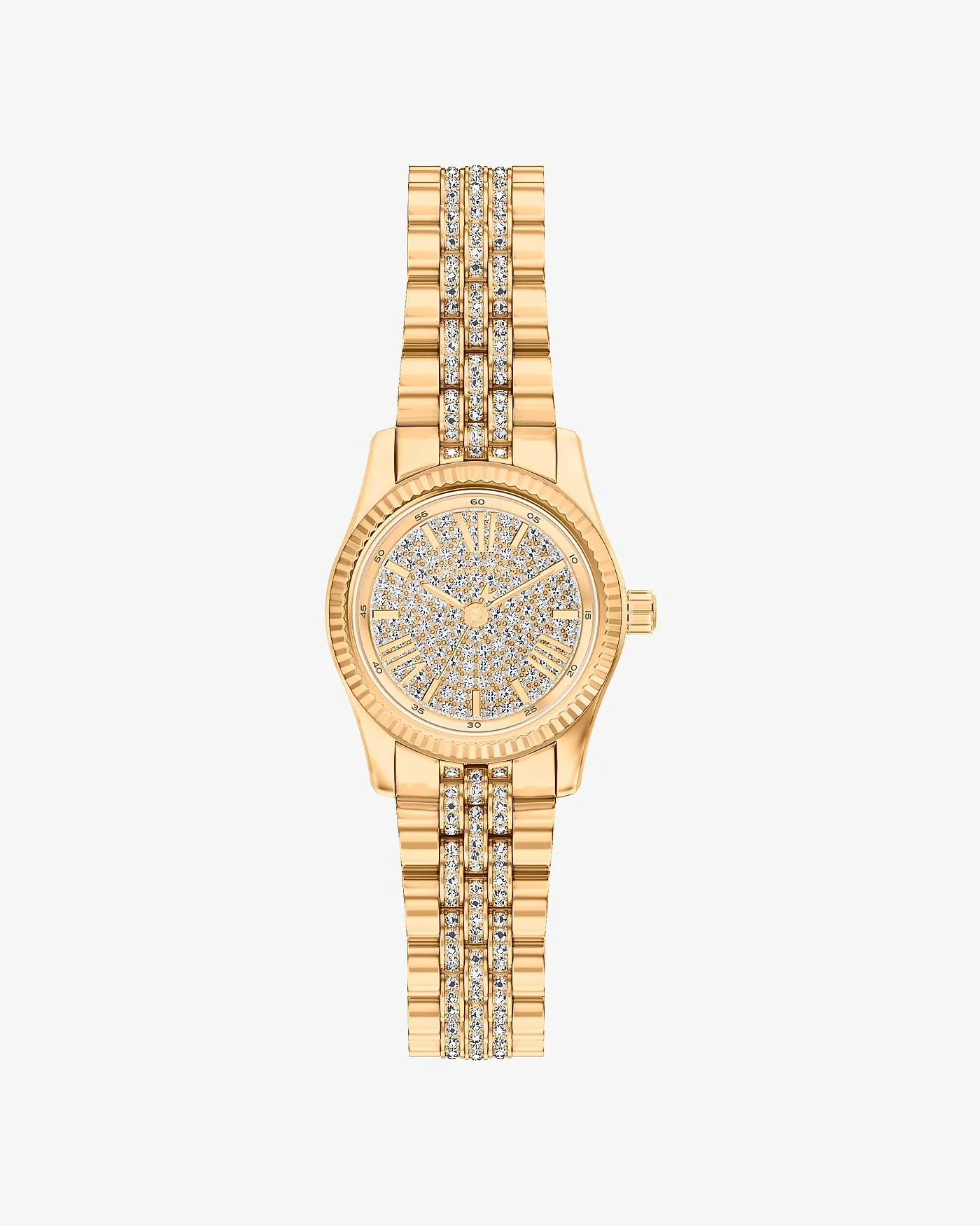 Женские часы Michael Kors Petite Lexington с паве золотистые — 1