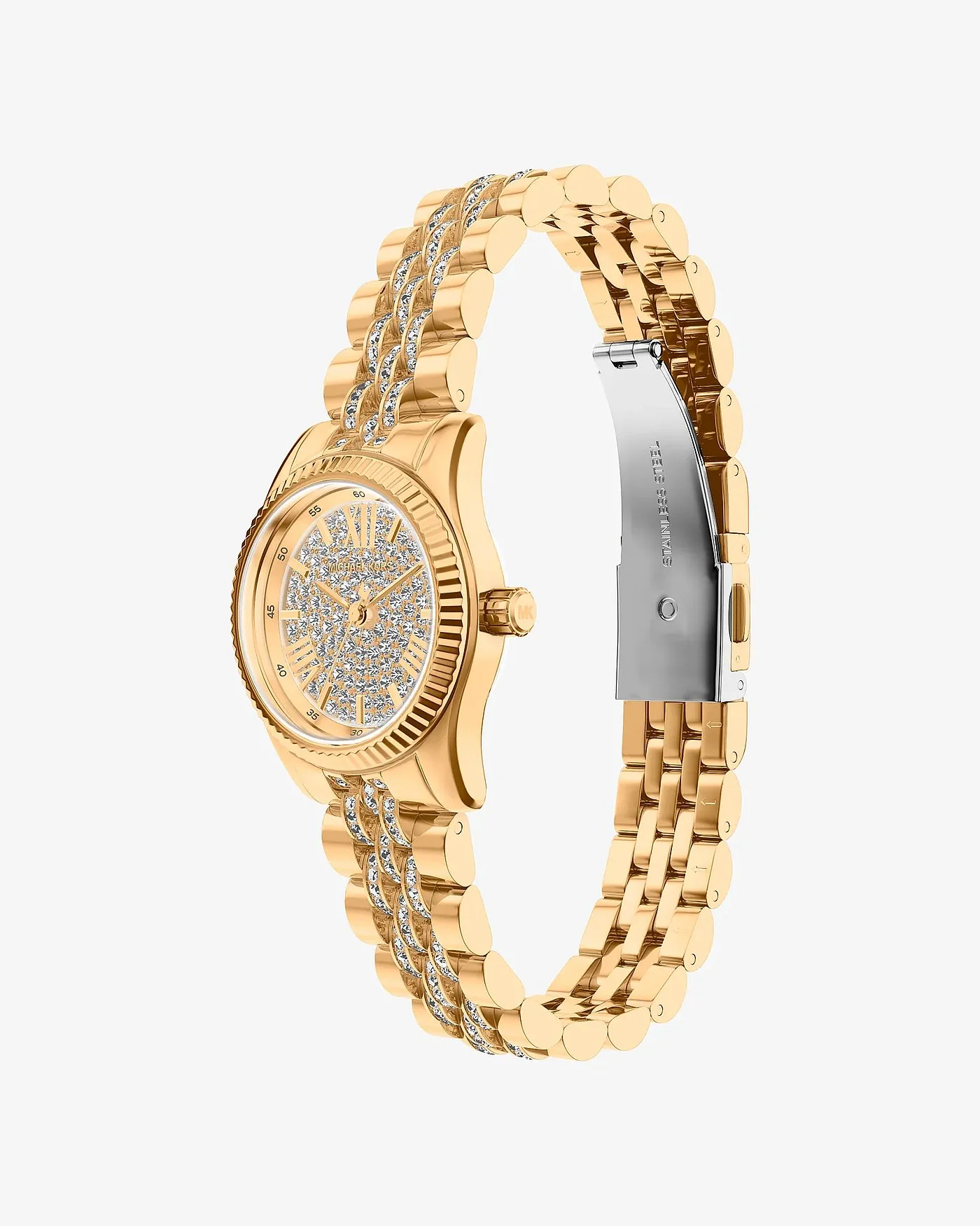 Женские часы Michael Kors Petite Lexington с паве золотистые — 5