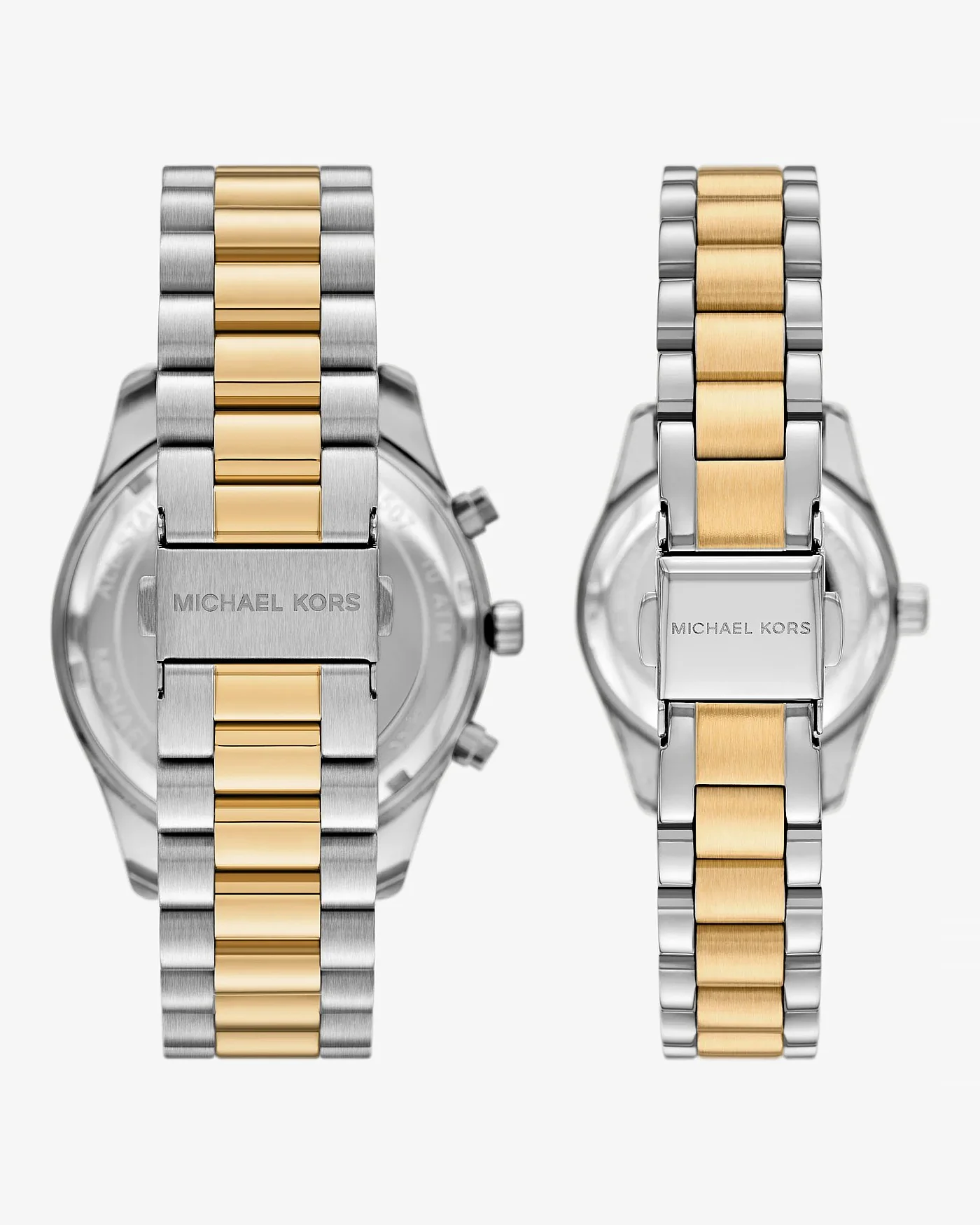 Часы Michael Kors Lexington комплект для него и для неё золотисто-серебристого цвета — 3
