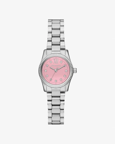 Женские часы Michael Kors Petite Lexington с паве серебристые
