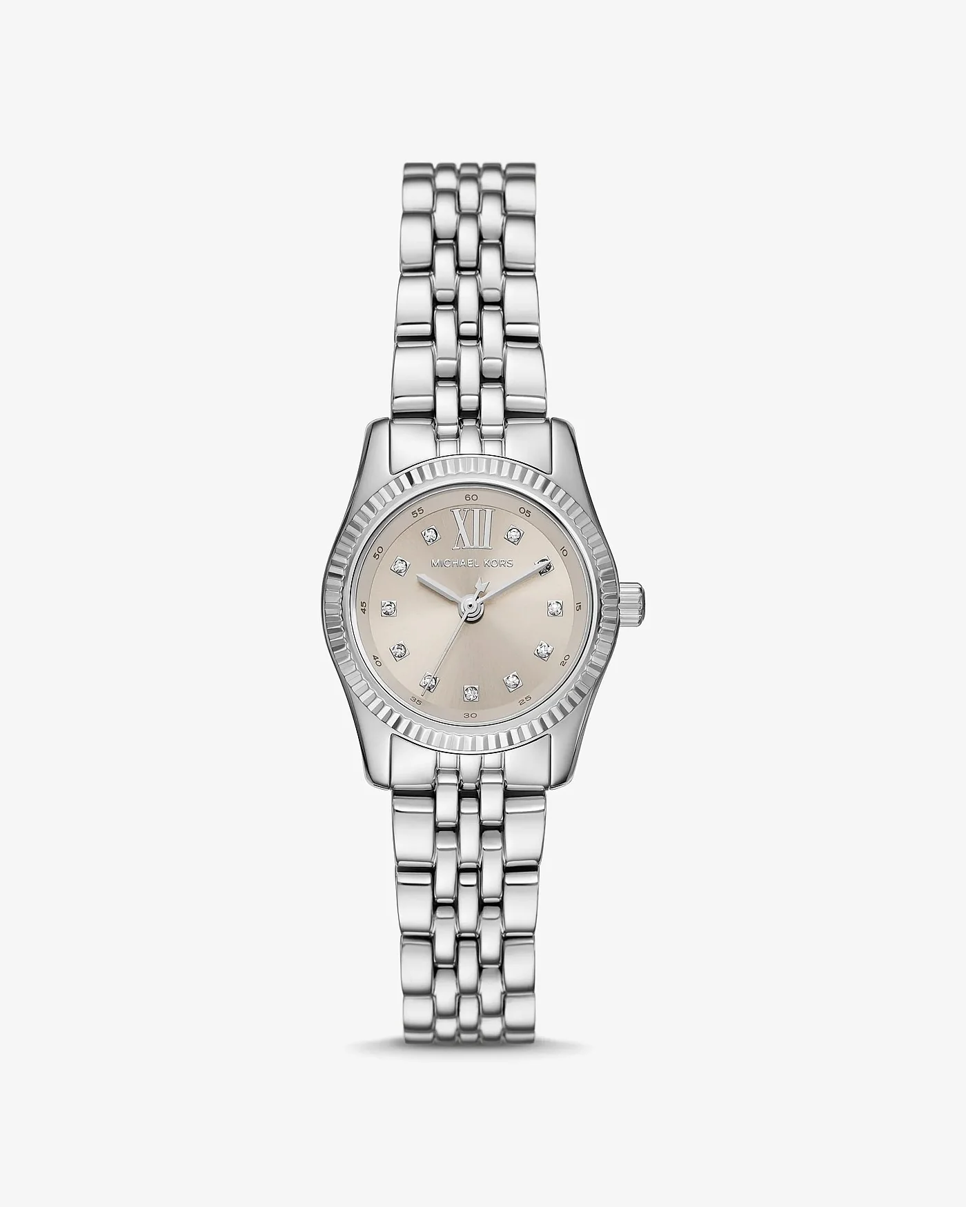 Часы Michael Kors Petite Lexington с паве серебристого цвета — 1
