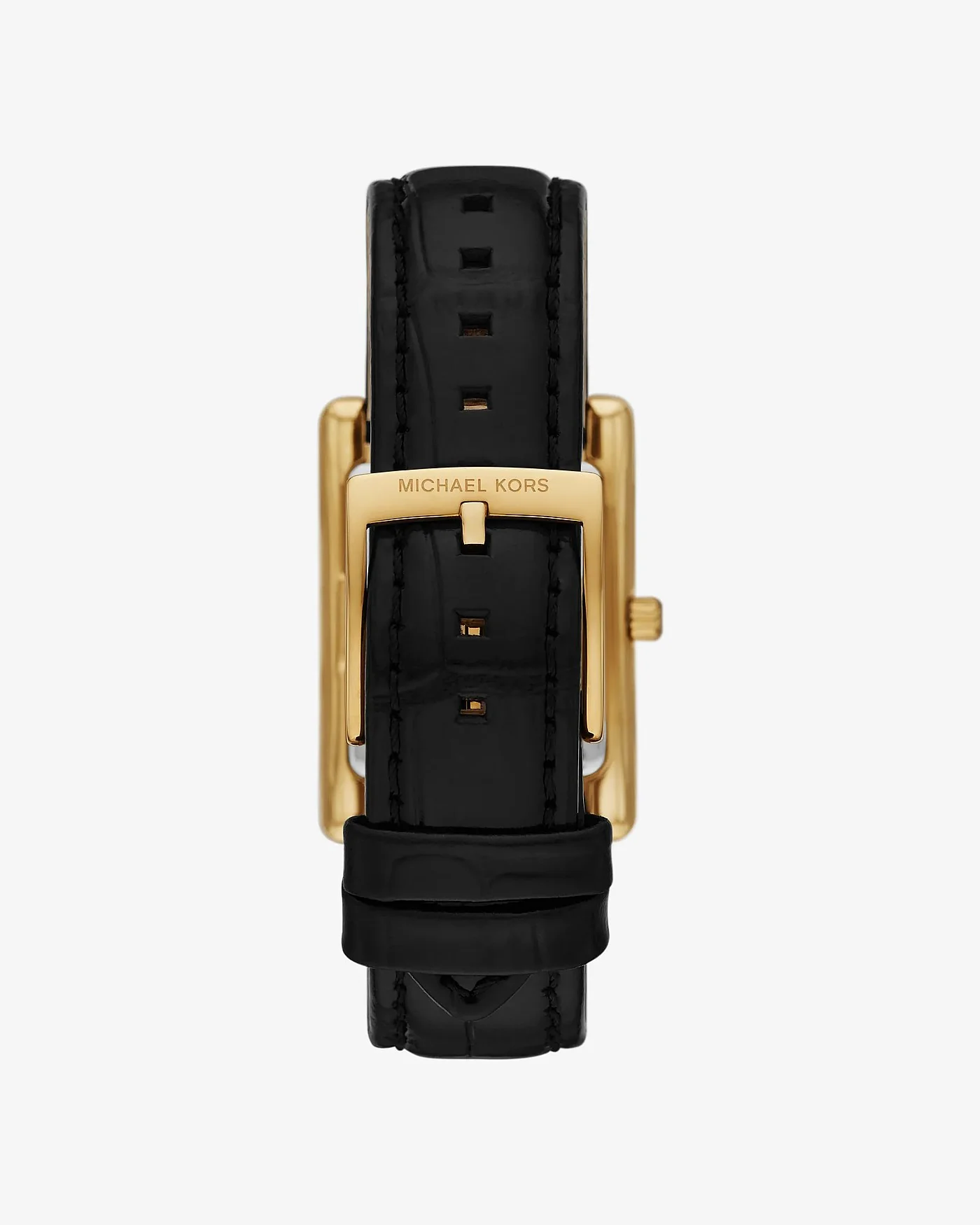 Часы Michael Kors Essex золотистые с ремешком под крокодила, черные — 3