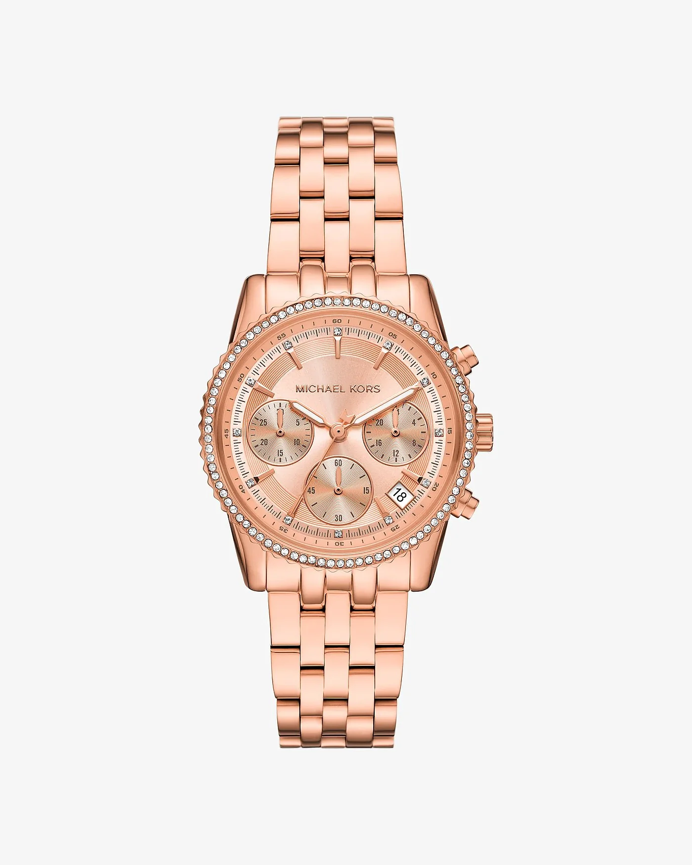 Часы Michael Kors Mini Bryant с паве, розово-золотые — 1