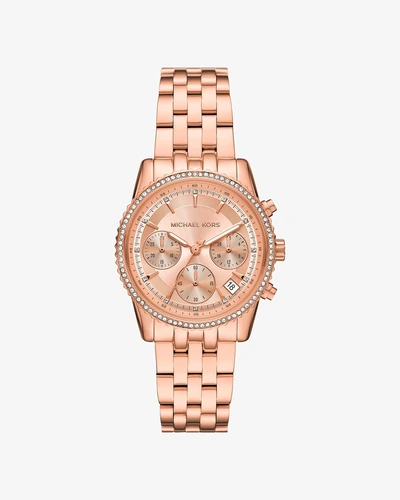 Часы Michael Kors Mini Bryant с паве, розово-золотые