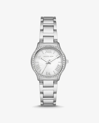 Часы Michael Kors Mini Sage Pavé серебристого тона