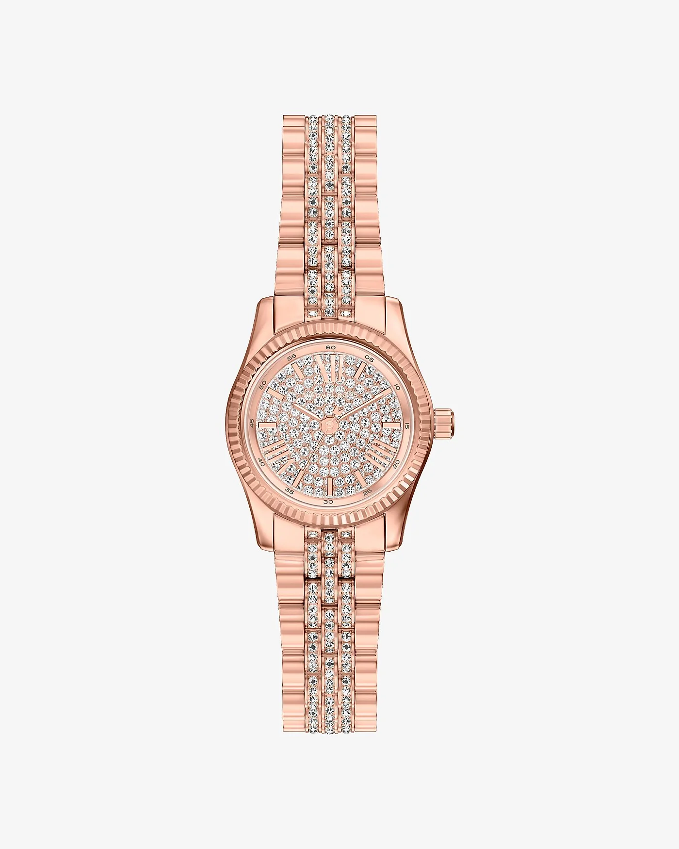 Часы Michael Kors Petite Lexington с паве, розово-золотые — 1