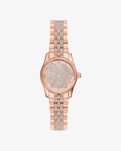 Часы Michael Kors Petite Lexington с паве, розово-золотые