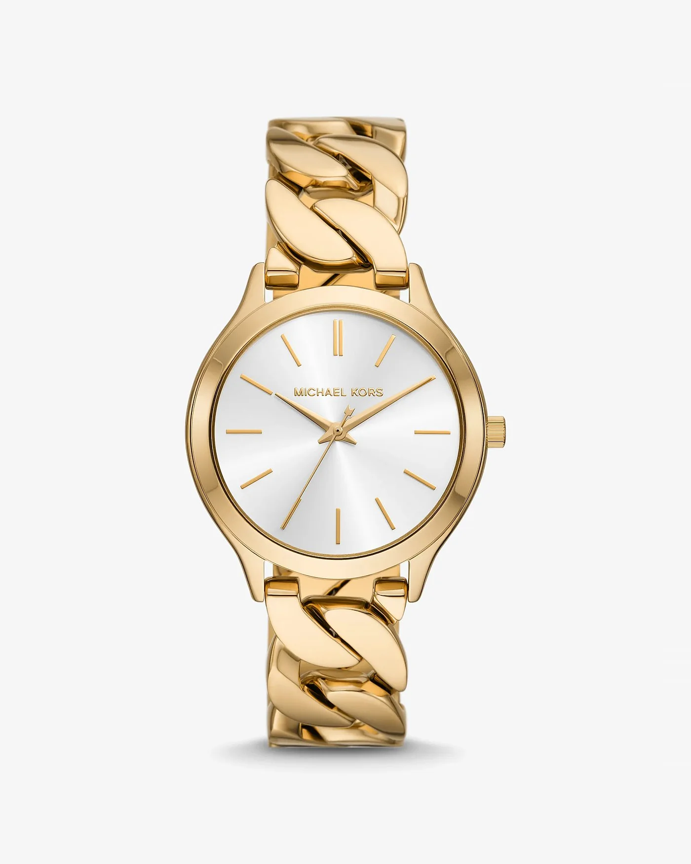 Часы Michael Kors Slim Runway на браслете, золотистые — 1