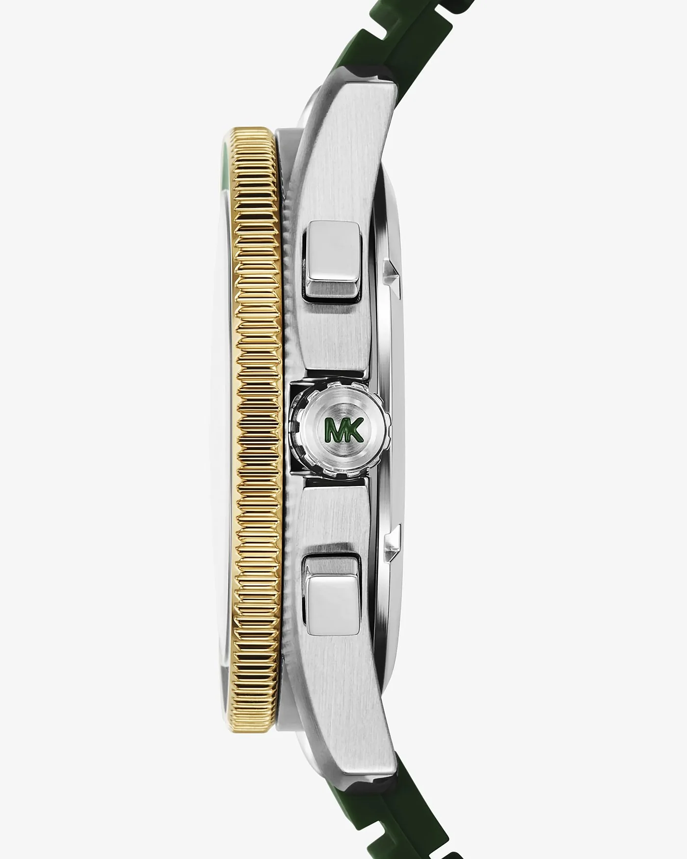 Мужские часы Michael Kors Oversized Maritime зелёного цвета с силиконовым ремешком — 2