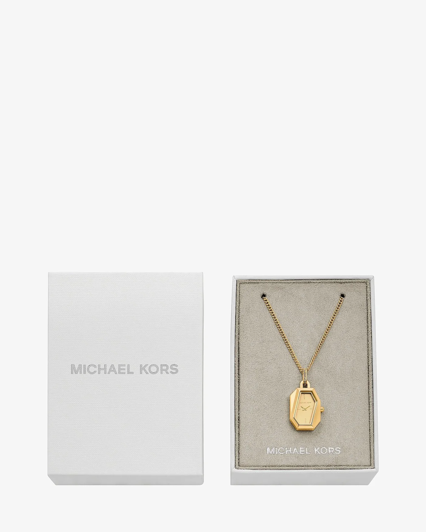 Женские часы-кулон Michael Kors Suri на цепочке золотистого цвета — 4