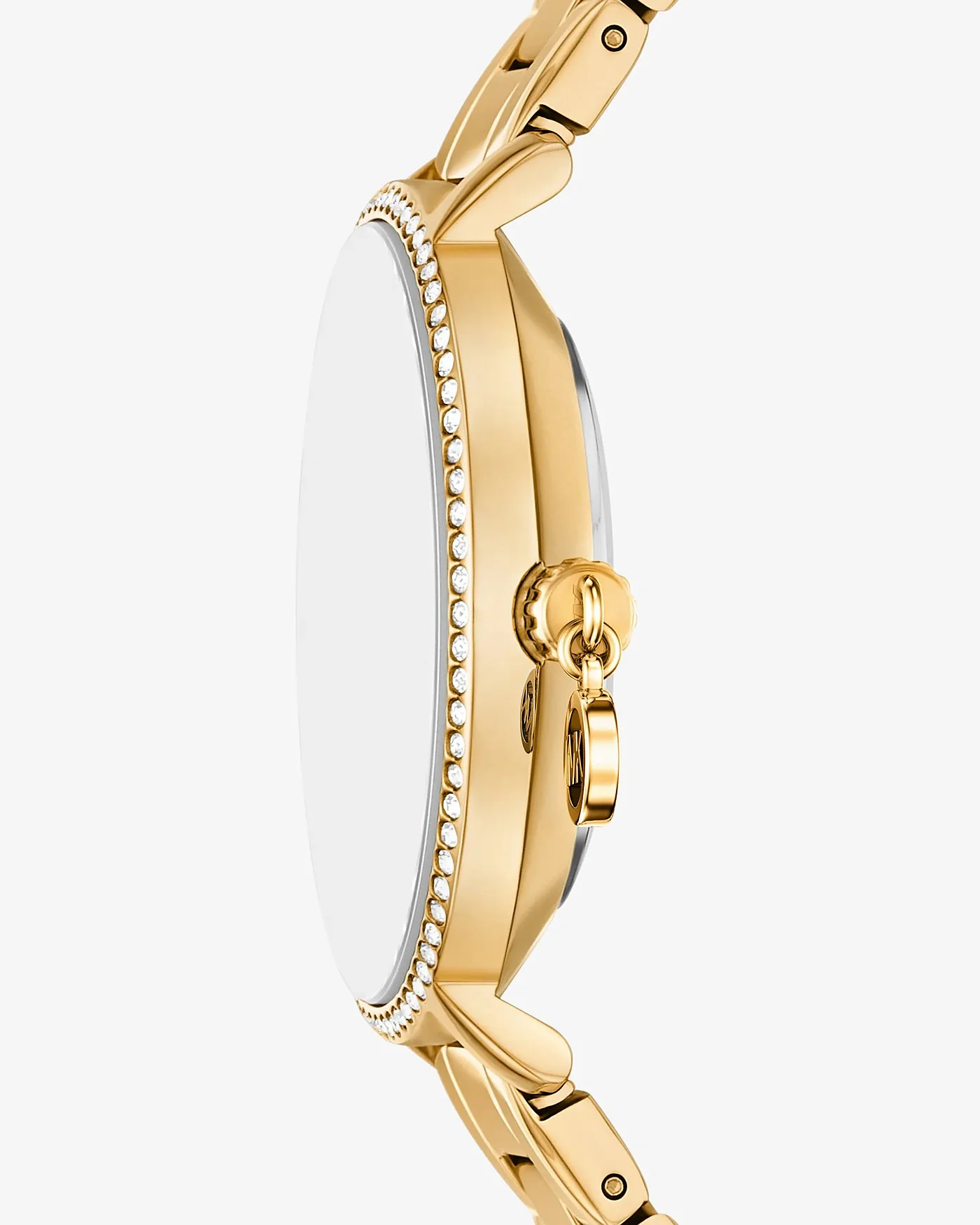 Женские часы Michael Kors Mini Pyper с кристаллами и золотистым браслетом — 2