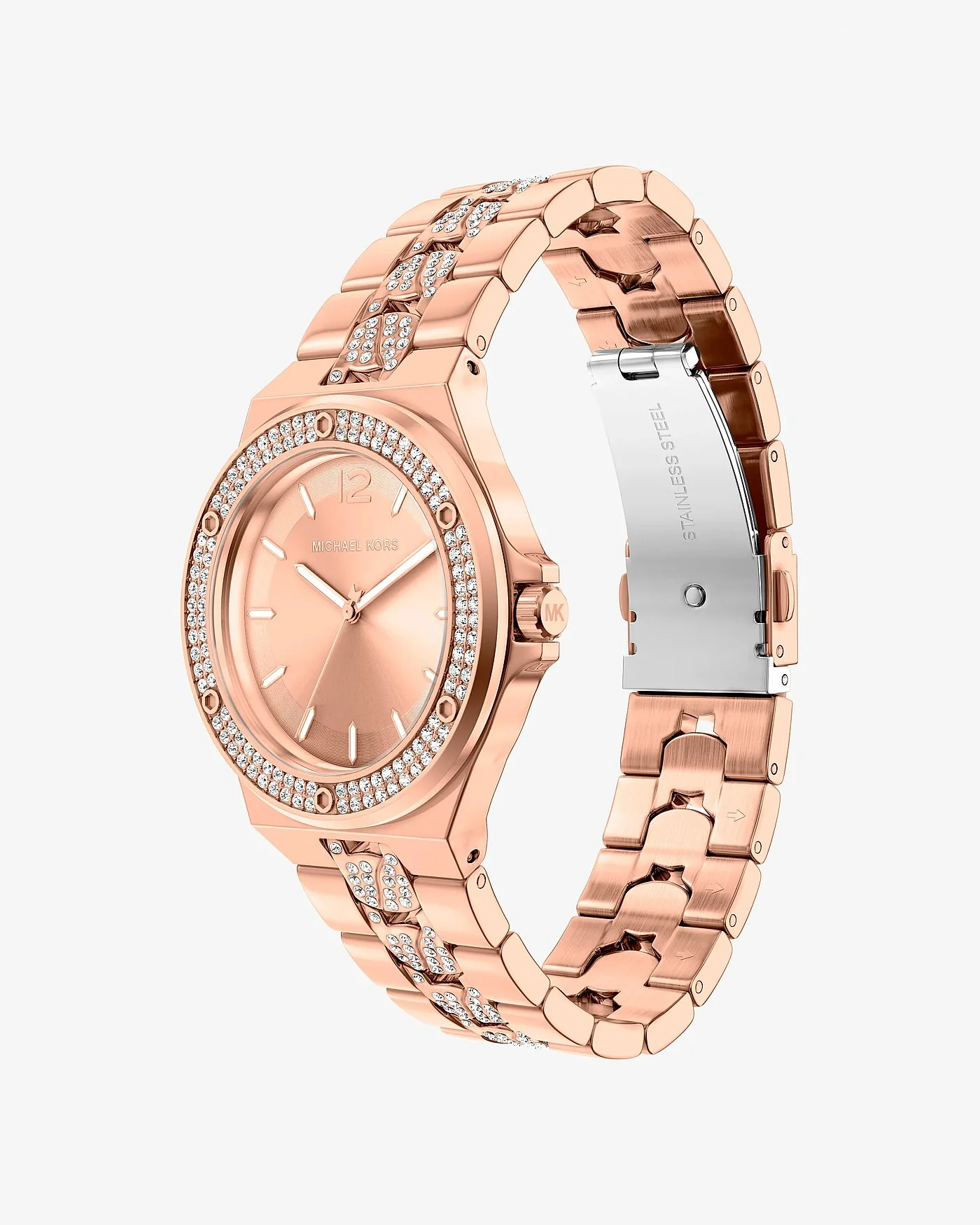 Наручные часы Michael Kors Lennox Pavé розово-золотистого тона (браслет) — 5