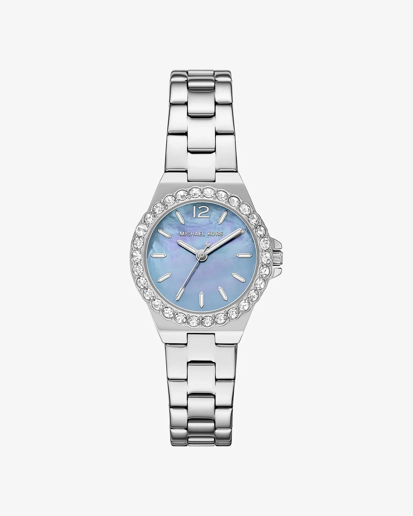 Миниатюрные женские часы Lennox с кристаллами pave серебристого тона — 1