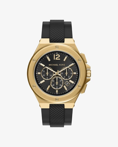 Наручные часы Michael Kors Овёрсайз Lennox золотистого тона на силиконовом ремешке