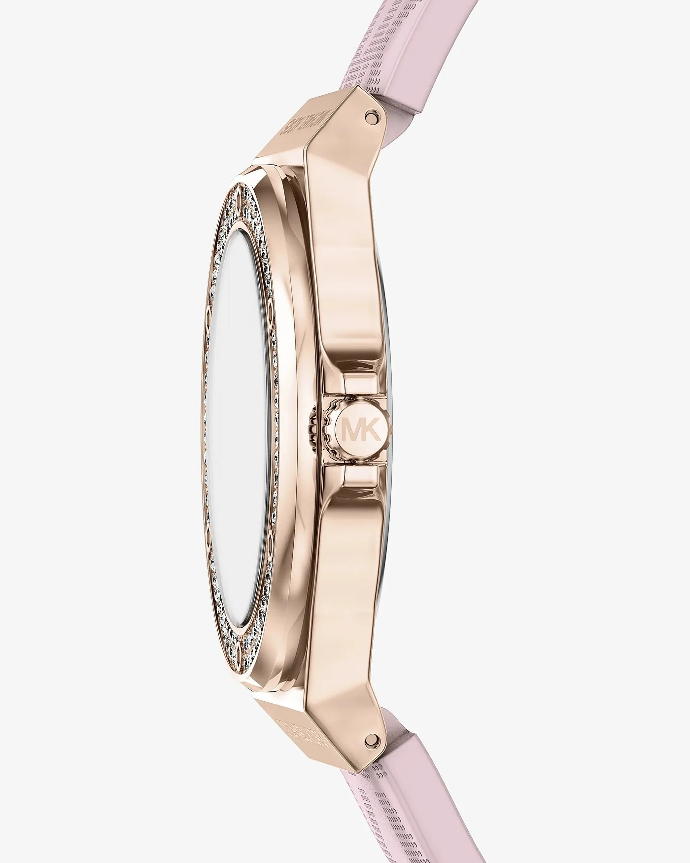 Наручные часы Michael Kors Lennox Pavé розово-золотистого тона на силиконовом ремешке — 2