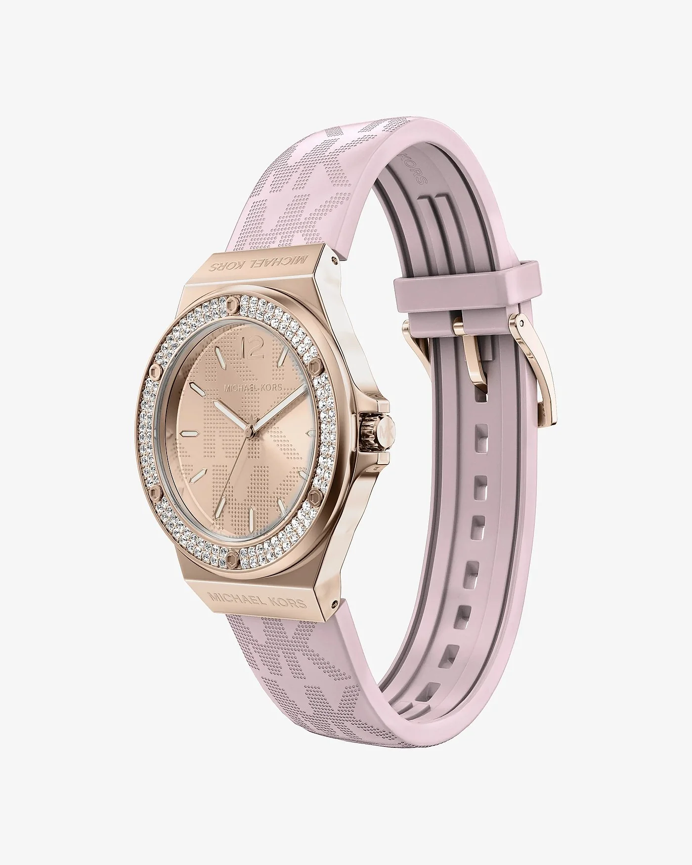 Наручные часы Michael Kors Lennox Pavé розово-золотистого тона на силиконовом ремешке — 5