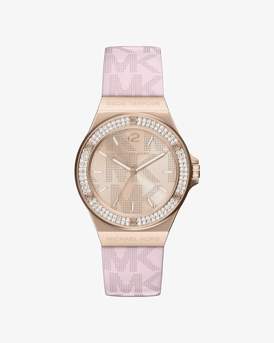Наручные часы Michael Kors Lennox Pavé розово-золотистого тона на силиконовом ремешке