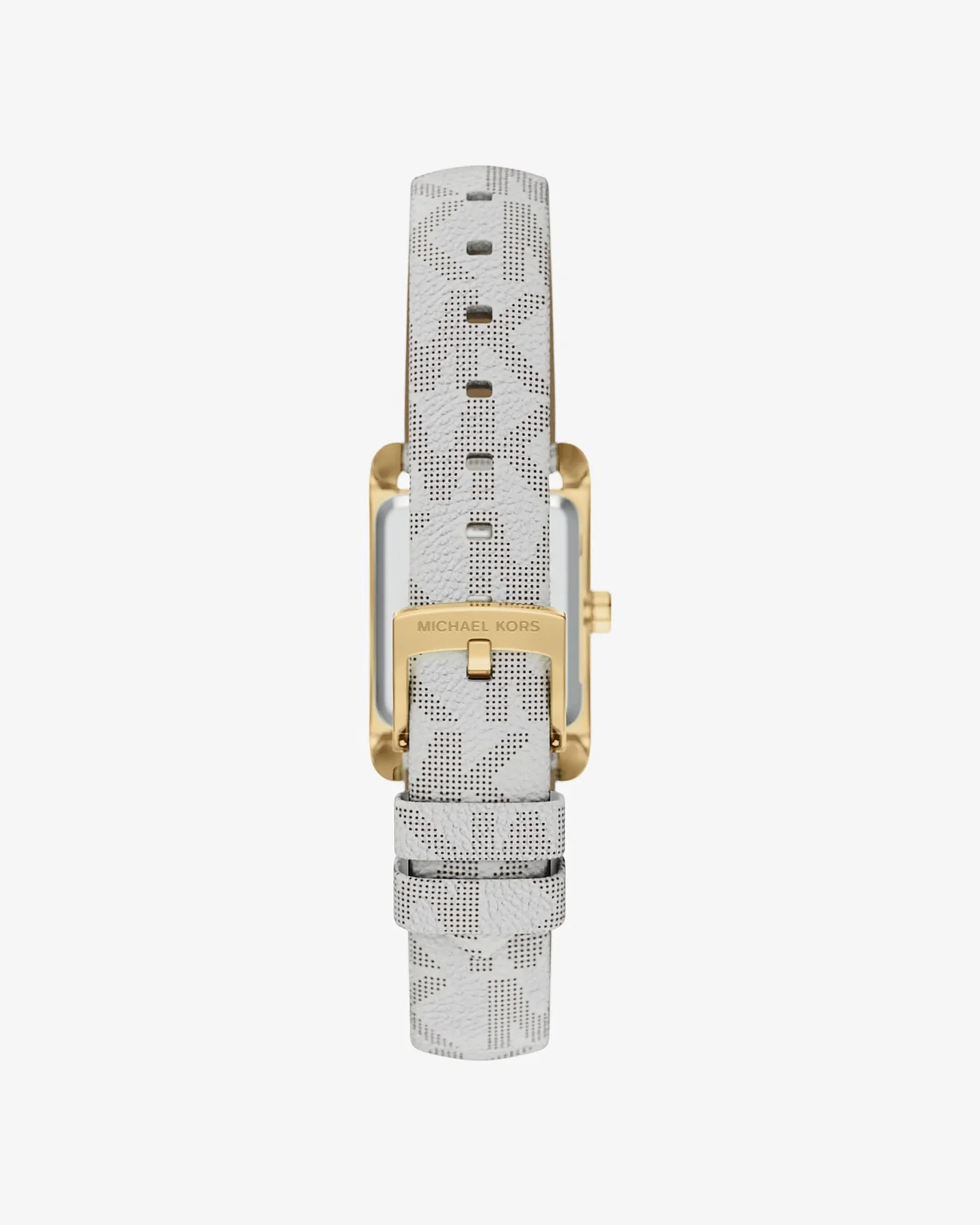 Наручные часы Michael Kors Мини Monroe золотистого тона на ремешке с монограммой, светлый ремешок — 3
