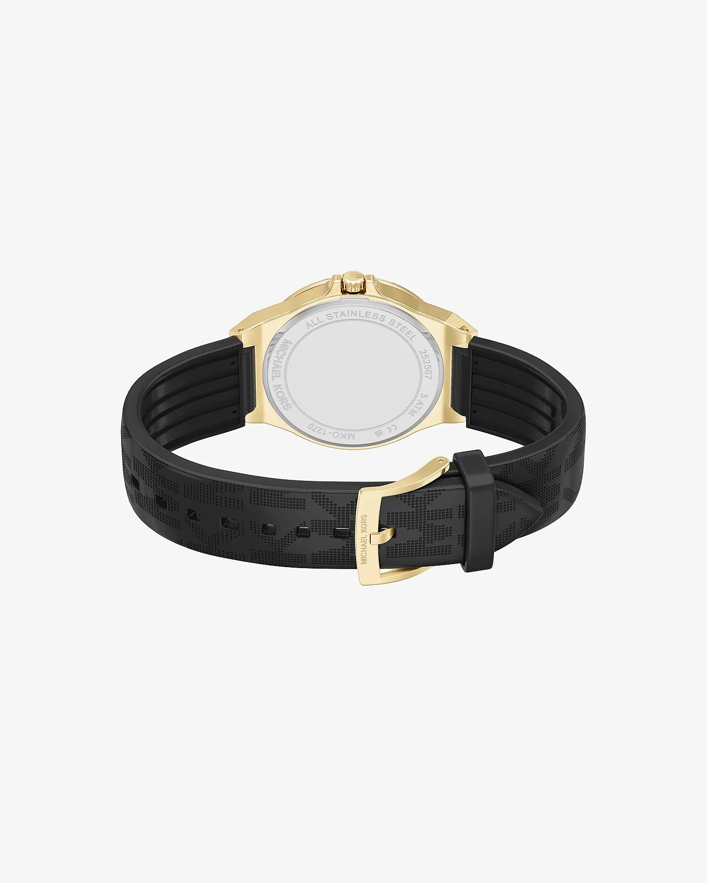 Наручные часы Michael Kors Lennox Pavé с золотистым корпусом на чёрном ремешке — 4