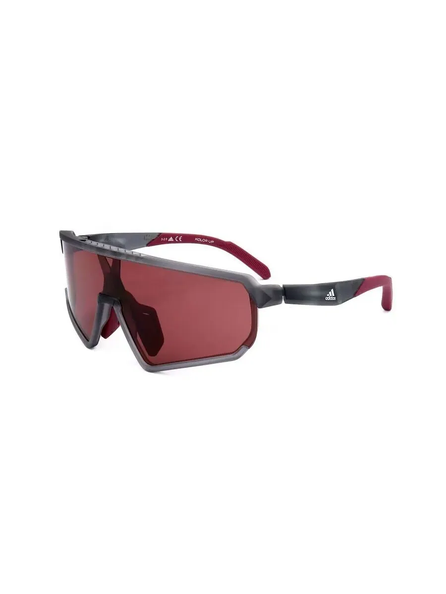 Мужские черные солнцезащитные очки Adidas Shield SP0017-02E-2 — изображение 2 из 3, красный