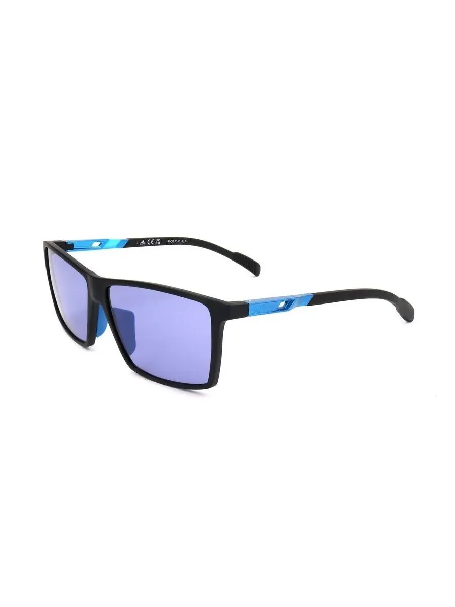 Мужские круглые солнцезащитные очки Adidas синие SP0058-02V-1 — изображение 2 из 3, синий