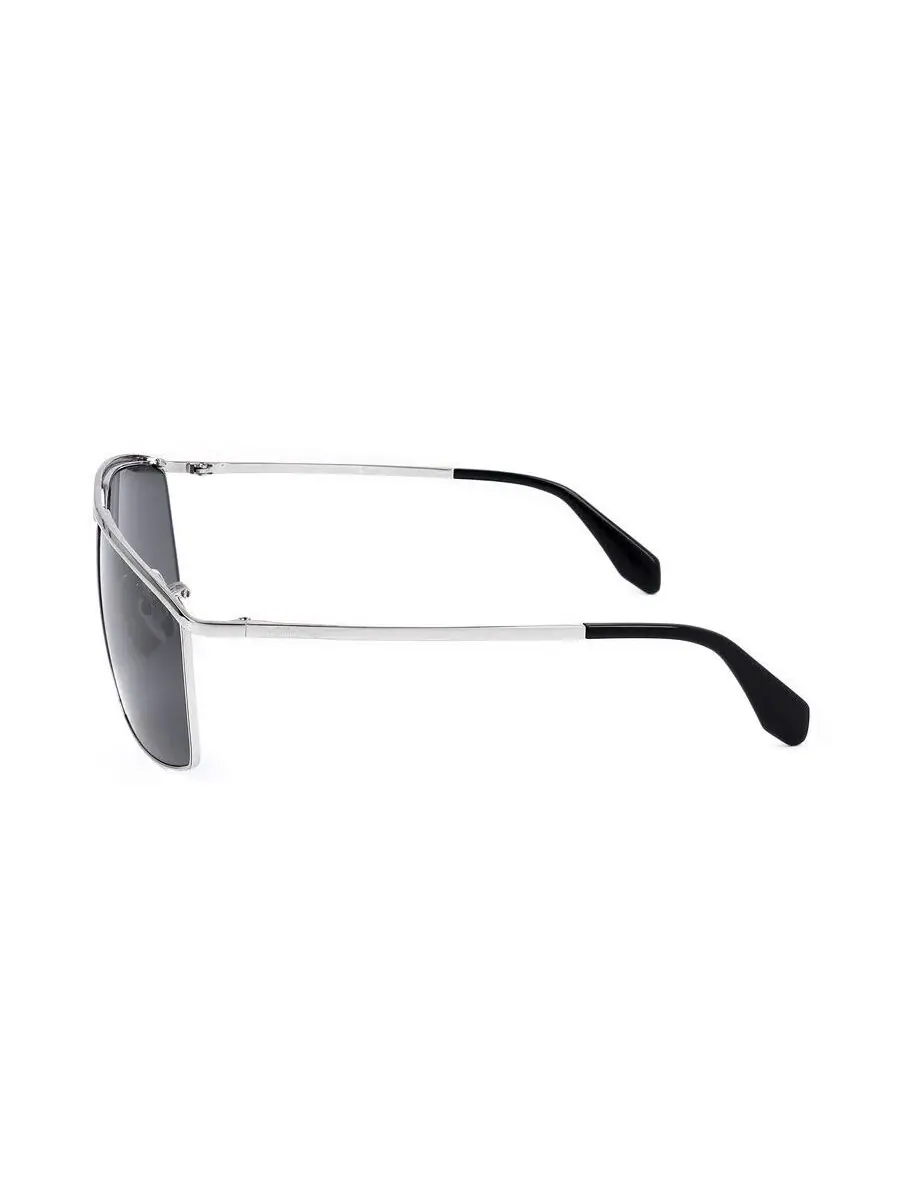 Мужские солнцезащитные очки Aviator серебристого цвета Adidas OR0029-F-02G-2 — изображение 3 из 3, черный