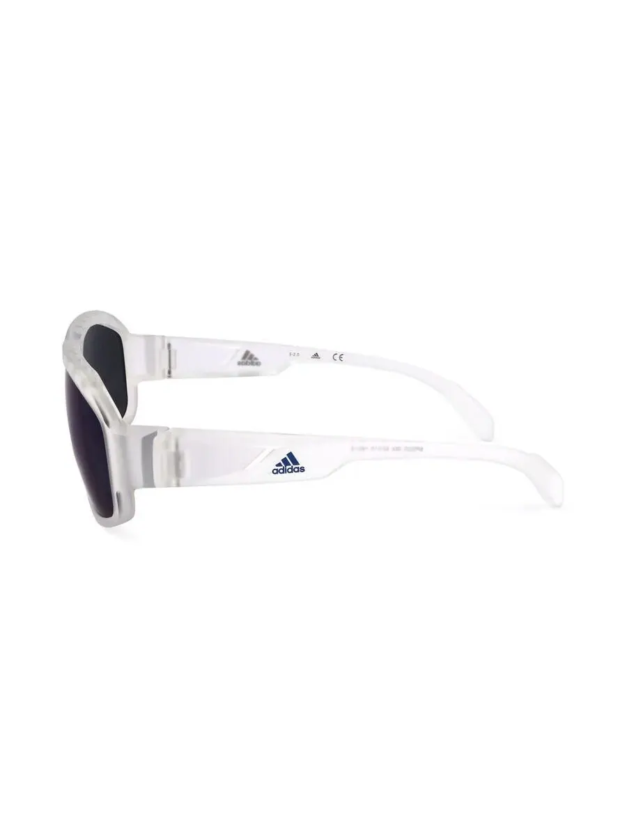 Унисекс солнцезащитные очки Adidas белые с геометрическим узором SP0025-26X-2 — изображение 3 из 3, синий