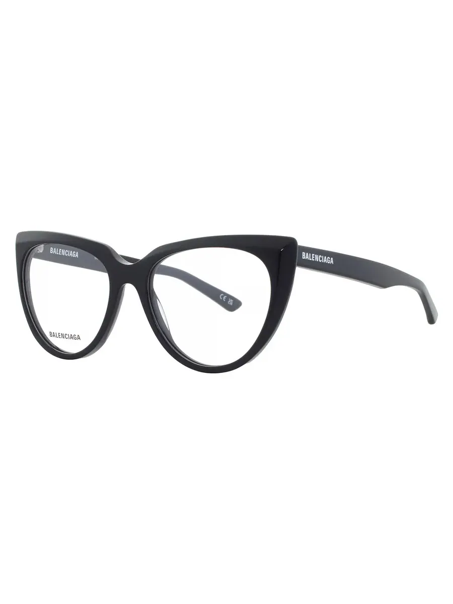 Женские очки Balenciaga Demo Cat Eye BB0218O 001 53 — изображение 2 из 5, черный