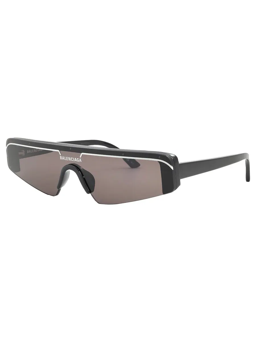 Очки унисекс Balenciaga Gray Shield BB0003S 001 99 — изображение 3 из 6, черный