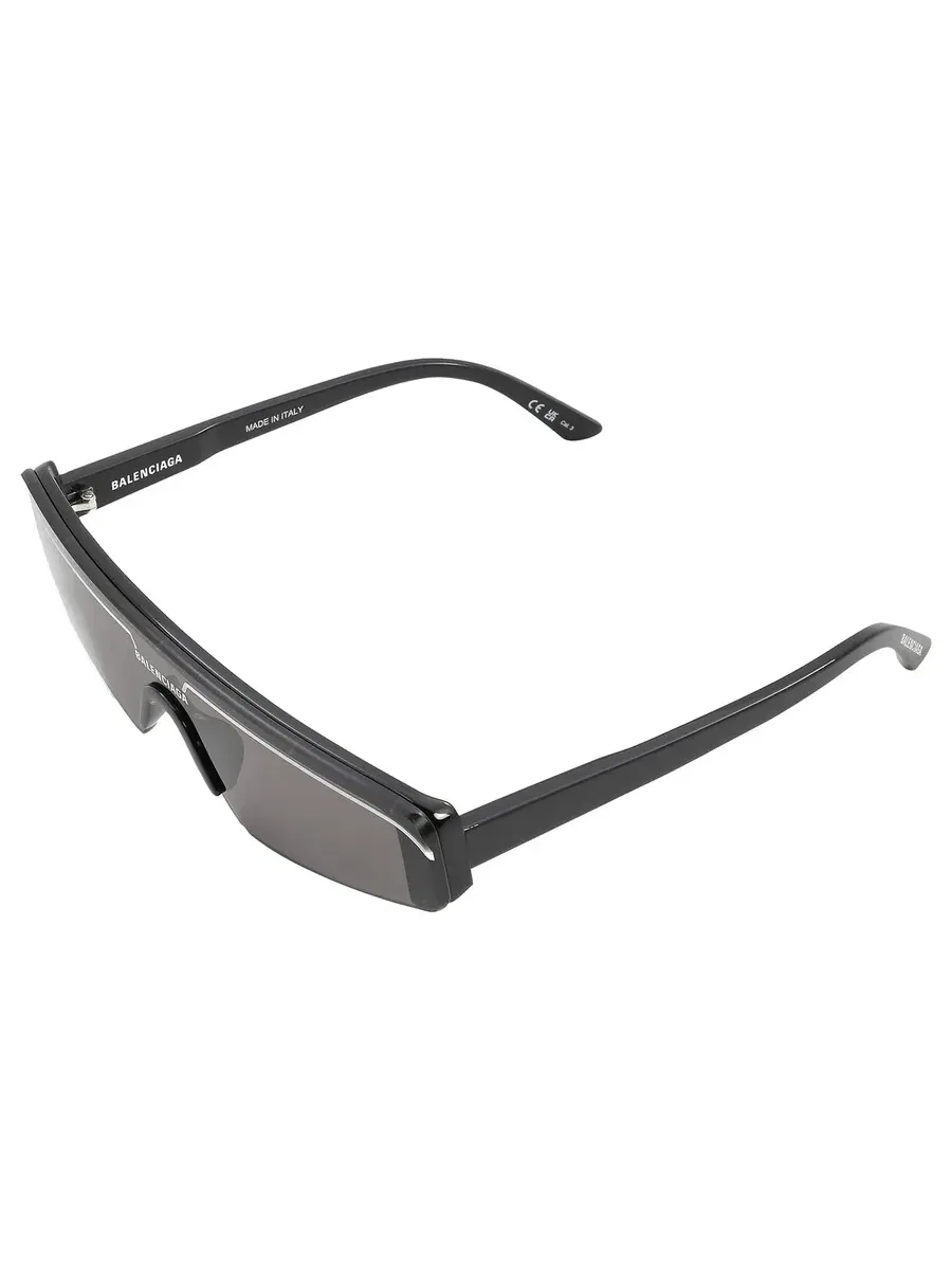 Очки унисекс Balenciaga Gray Shield BB0003S 001 99 — изображение 5 из 6, черный