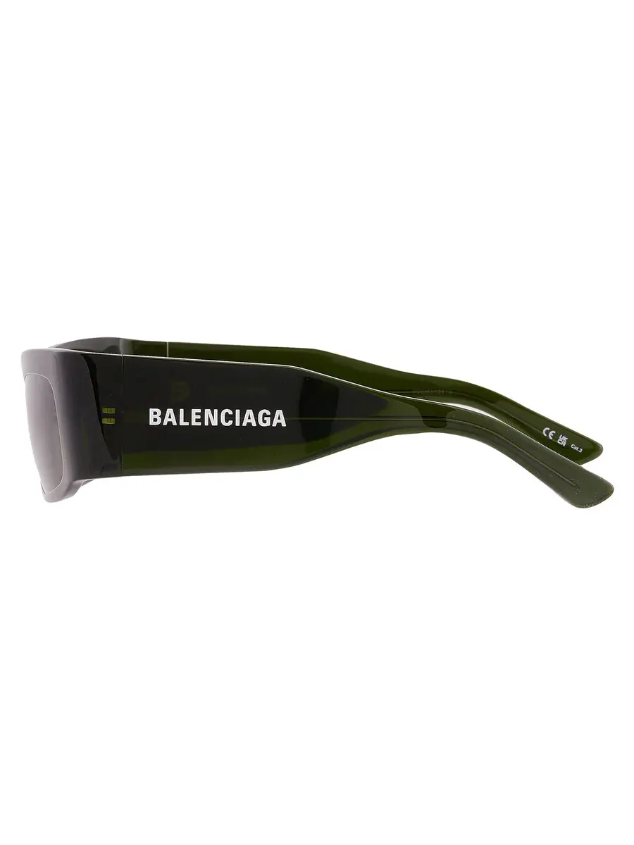 Солнцезащитные очки Balenciaga зеленые прямоугольные унисекс BB0328S 006 56 — изображение 4 из 5, зеленый