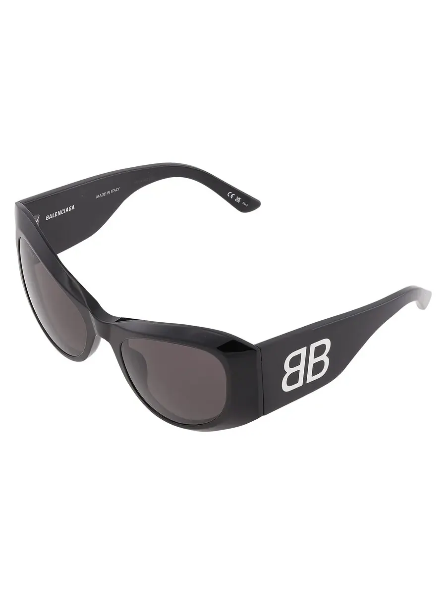 Очки для женщин Balenciaga Grey Browline BB0393S 001 57 — изображение 3 из 5, черный