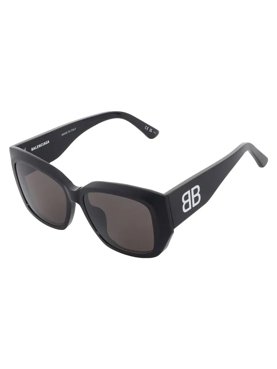Женские солнцезащитные очки Balenciaga Grey Butterfly BB0445SK 001 56 — изображение 3 из 5, черный